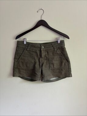 Prana Olive & Black Striped Cargo Shorts